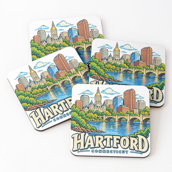 Item preview, Hand Drawn Hartford Connecticut Travel Souvenir Landmark Gift designed and sold by MichaeIRellov.