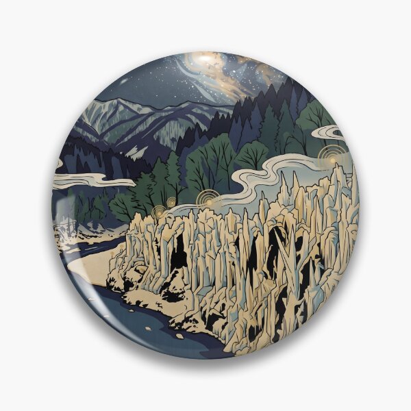 Item preview, Ukiyo-e Misotsuchi Icicles Starry Night Art designed and sold by conohitoAI-ArtGallery.