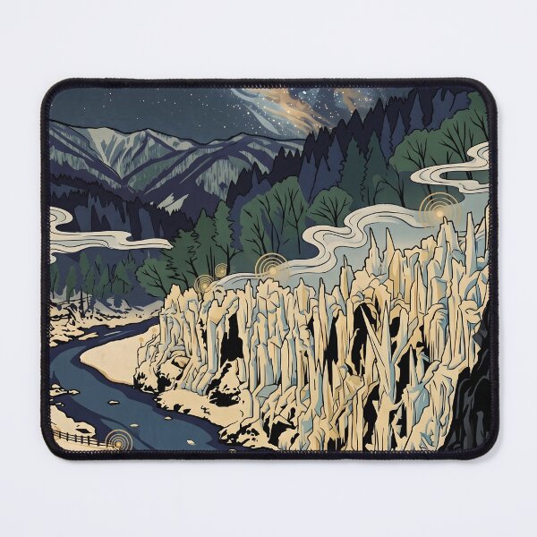 Item preview, Ukiyo-e Misotsuchi Icicles Starry Night Art designed and sold by conohitoAI-ArtGallery.