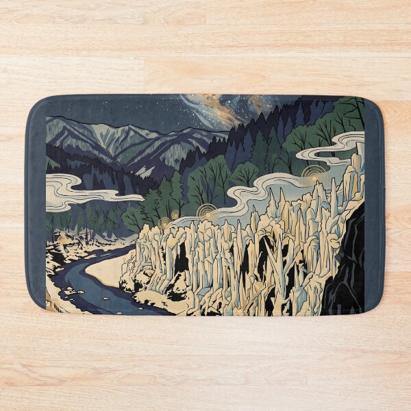 Item preview, Ukiyo-e Misotsuchi Icicles Starry Night Art designed and sold by conohitoAI-ArtGallery.