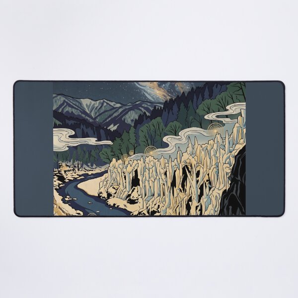 Item preview, Ukiyo-e Misotsuchi Icicles Starry Night Art designed and sold by conohitoAI-ArtGallery.
