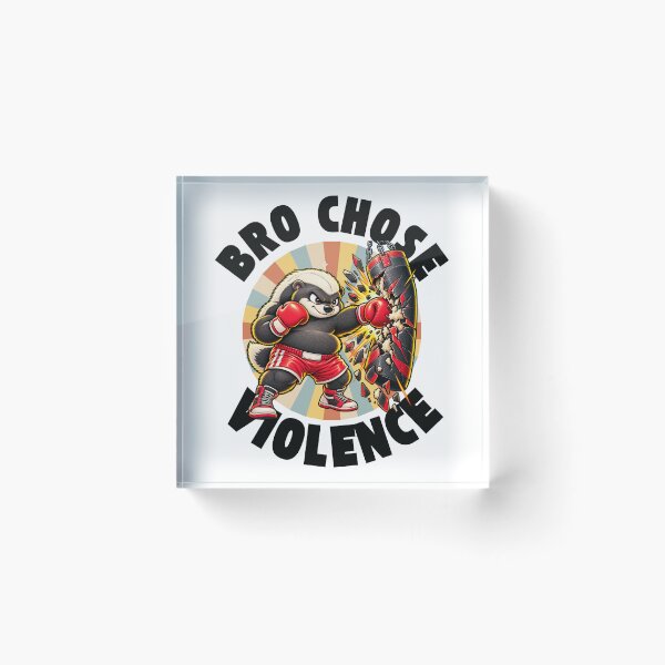 Item preview, Bro Chose Violence – Funny Boxing Badger Vintage Fighter designed and sold by Peerless-Prime.