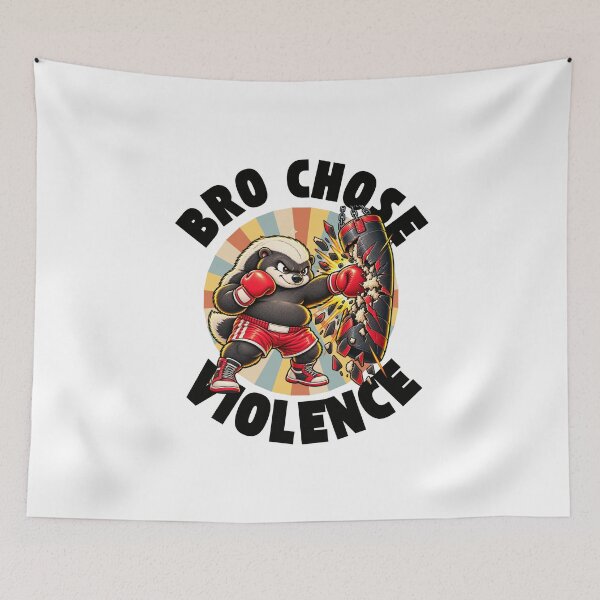 Item preview, Bro Chose Violence – Funny Boxing Badger Vintage Fighter designed and sold by Peerless-Prime.