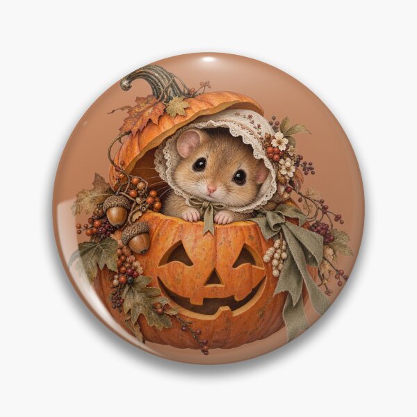 Item preview, Premium Cottagecore Pumpkin Dormouse Art – Vintage Halloween Storybook Print designed and sold by MagicMakerPh.