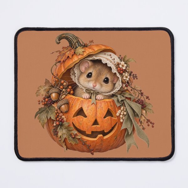 Item preview, Premium Cottagecore Pumpkin Dormouse Art – Vintage Halloween Storybook Print designed and sold by MagicMakerPh.
