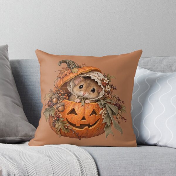 Item preview, Premium Cottagecore Pumpkin Dormouse Art – Vintage Halloween Storybook Print designed and sold by MagicMakerPh.