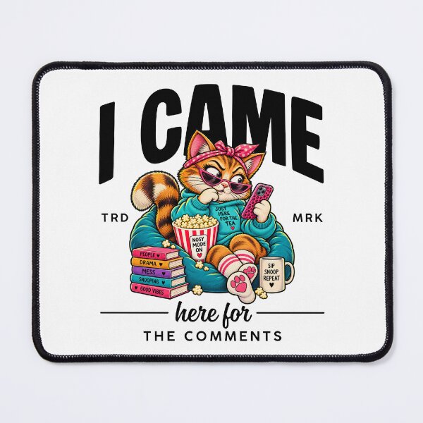 Item preview, I Came for the Comments – Funny Nosy Cat Gossip & Tea Lover Vintage T-Shirt designed and sold by Peerless-Prime.