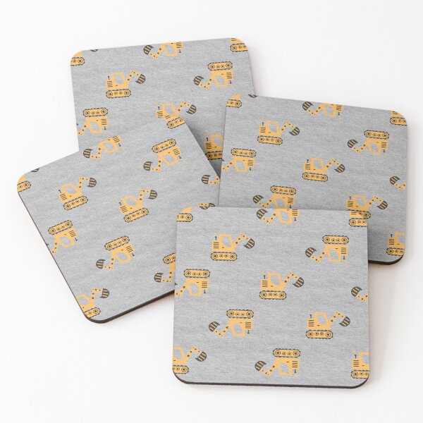 Item preview, Little Digger Construction Zone – Yellow Excavator Repeat Pattern designed and sold by EK EXCLUSIVE.