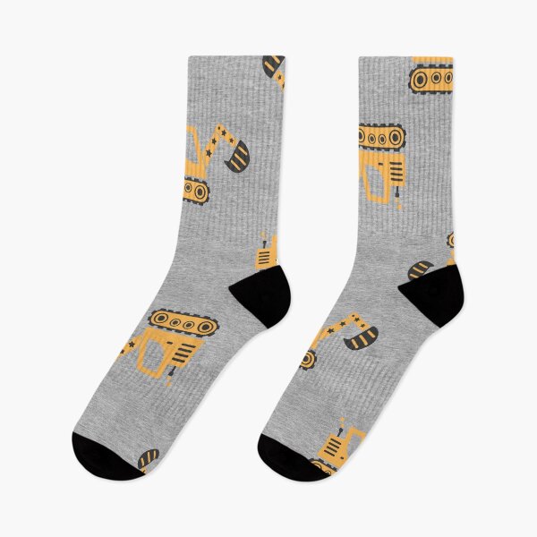 Item preview, Little Digger Construction Zone – Yellow Excavator Repeat Pattern designed and sold by EK EXCLUSIVE.