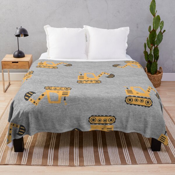 Item preview, Little Digger Construction Zone – Yellow Excavator Repeat Pattern designed and sold by EK EXCLUSIVE.