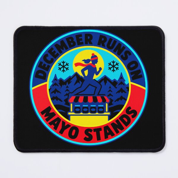 Item preview, December Runs On Mayo Stands Scrub Tech Holiday Badge designed and sold by DreamLayerStudio.