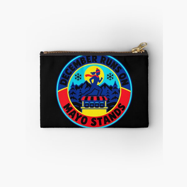 Item preview, December Runs On Mayo Stands Scrub Tech Holiday Badge designed and sold by DreamLayerStudio.