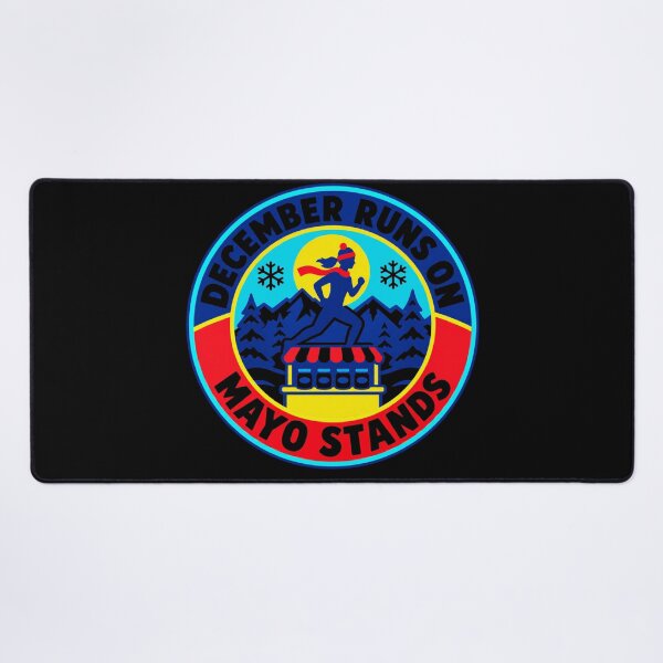 Item preview, December Runs On Mayo Stands Scrub Tech Holiday Badge designed and sold by DreamLayerStudio.