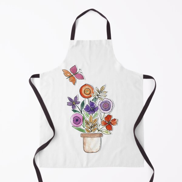 Item preview, Watercolor Flower Pot and Butterfly Sticker - Cute Botanical Illustration designed and sold by Orly Fuchs Galchen.
