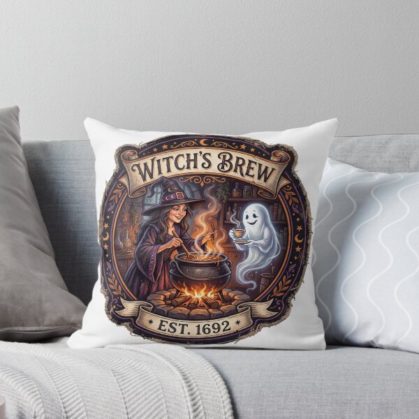 Item preview, Witch's Brew Halloween Witch Coffee Cauldron Badge designed and sold by jaac310.