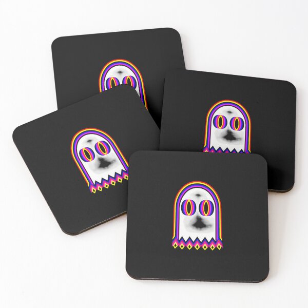 Item preview, Psychedelic Ghost Vaporwave Rainbow Optical Illusion Rave Art designed and sold by ChaosColorCo.