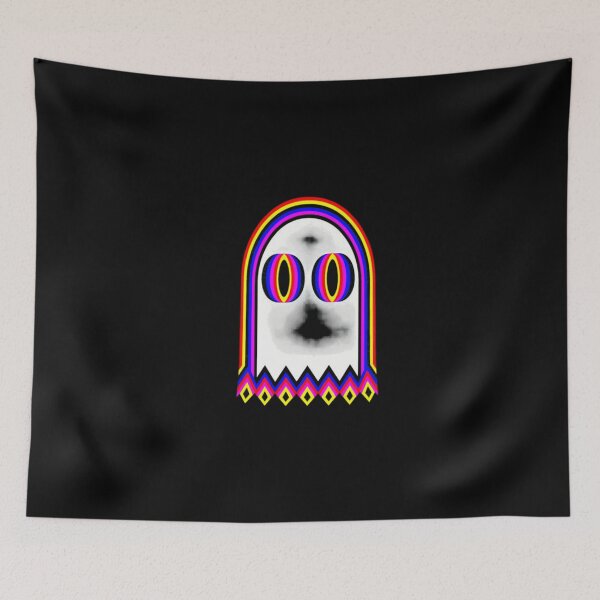 Item preview, Psychedelic Ghost Vaporwave Rainbow Optical Illusion Rave Art designed and sold by ChaosColorCo.