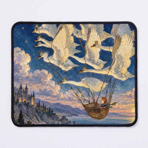 Item preview, Fairy Tale Wall Art, Wild Swans Vintage Storybook Illustration, Harry Rountree designed and sold by RickE.