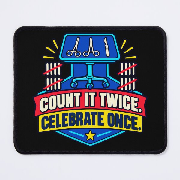 Item preview, Count It Twice Celebrate Once Scrub Tech Badge designed and sold by DreamLayerStudio.