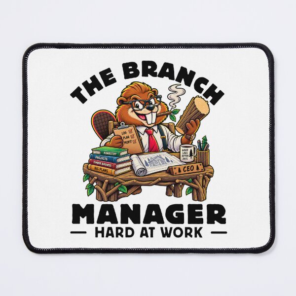 Item preview, The Branch Manager Hard at Work – Funny Beaver Lumberjack CEO designed and sold by Peerless-Prime.