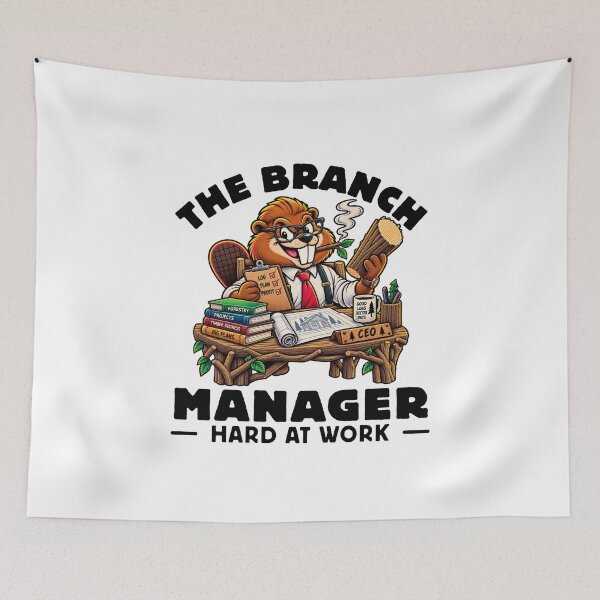 Item preview, The Branch Manager Hard at Work – Funny Beaver Lumberjack CEO designed and sold by Peerless-Prime.