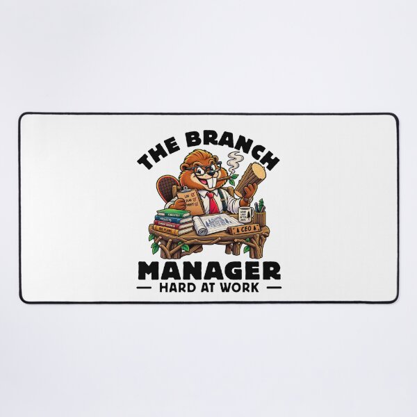 Item preview, The Branch Manager Hard at Work – Funny Beaver Lumberjack CEO designed and sold by Peerless-Prime.