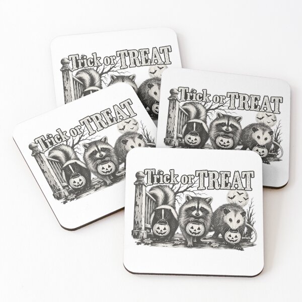 Item preview, Trick Or Treat Raccoon Opossum Skunk Cute Halloween Animals  designed and sold by ocustdaleman.