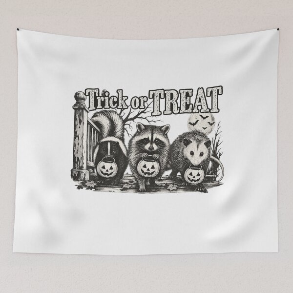Item preview, Trick Or Treat Raccoon Opossum Skunk Cute Halloween Animals  designed and sold by ocustdaleman.