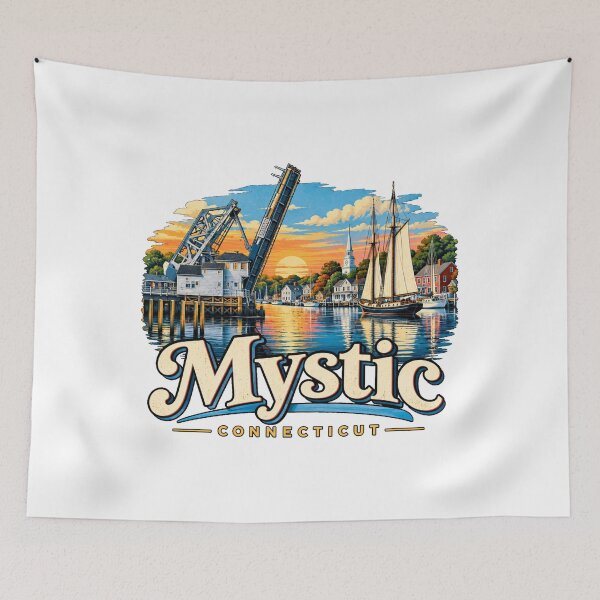 Item preview, Vintage Mystic Connecticut Travel Souvenir Landmark Gift designed and sold by MichaeIRellov.