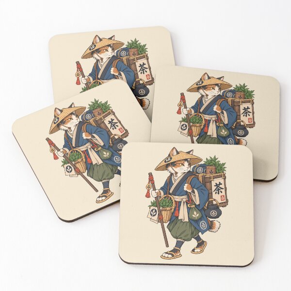 Item preview, Japanese Bobtail Tea Merchant Vintage Art | Japanese Cat Tea Seller Illustration | Traditional Japan designed and sold by Leeded.