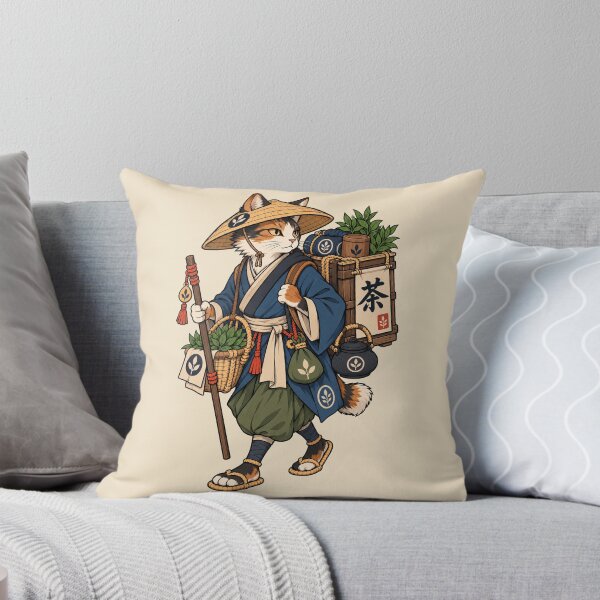 Item preview, Japanese Bobtail Tea Merchant Vintage Art | Japanese Cat Tea Seller Illustration | Traditional Japan designed and sold by Leeded.