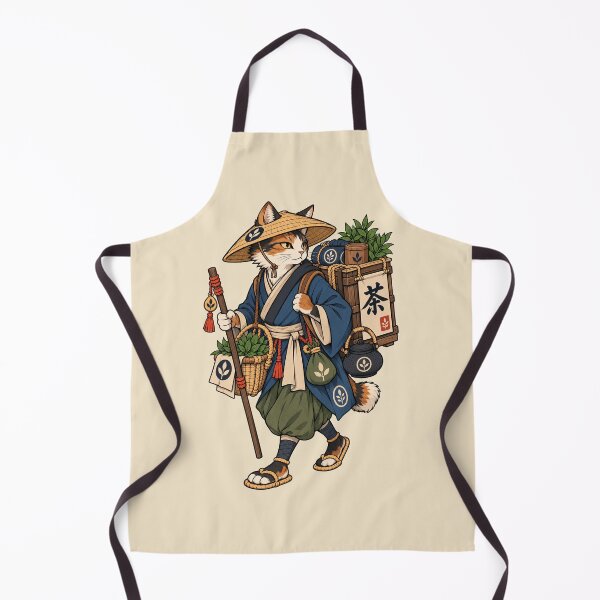 Item preview, Japanese Bobtail Tea Merchant Vintage Art | Japanese Cat Tea Seller Illustration | Traditional Japan designed and sold by Leeded.