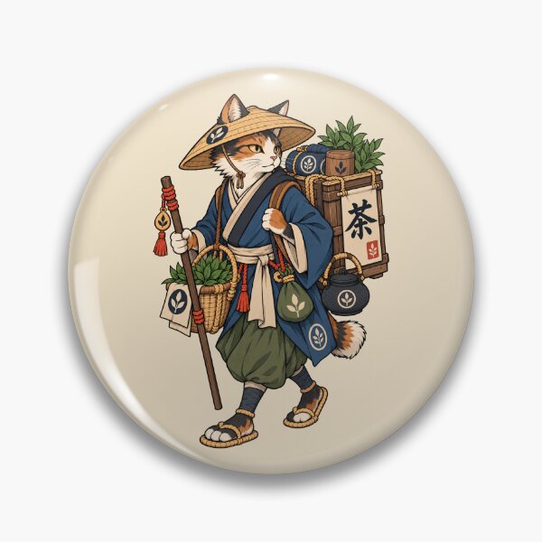 Item preview, Japanese Bobtail Tea Merchant Vintage Art | Japanese Cat Tea Seller Illustration | Traditional Japan designed and sold by Leeded.