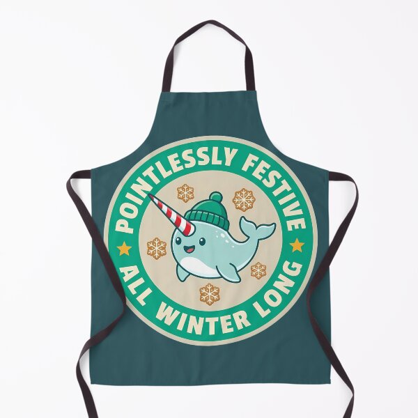 Item preview, Pointlessly Festive All Winter Long Narwhal Badge designed and sold by DripCultureLab.