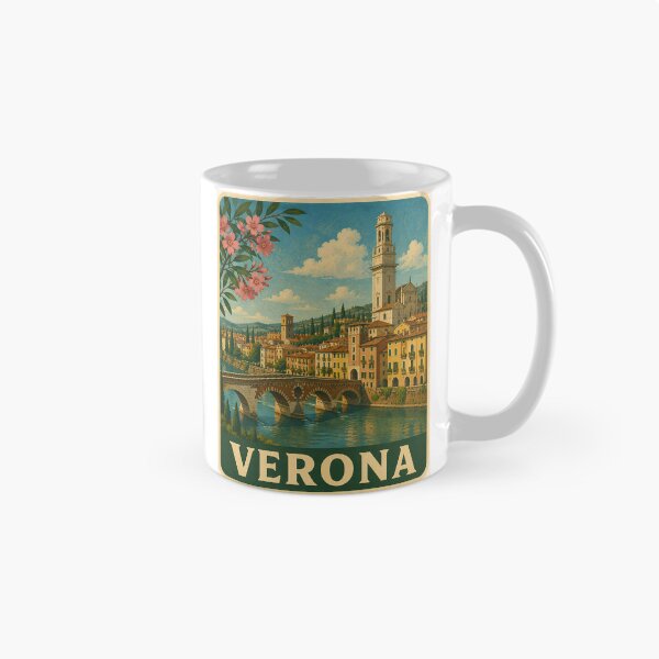 Item preview, Verona Veneto Italia Vintage Travel Poster designed and sold by Passeggiata Prints.