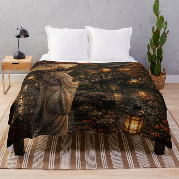 Item preview, Japanese Autumn Garden – Geisha under the Golden Lanterns designed and sold by ZYVARENNE.