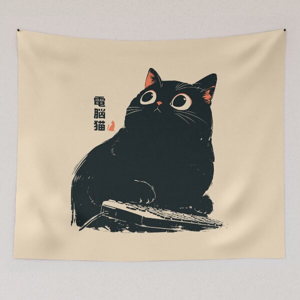 Item preview, PC Gamer Black Cat Mechanical Keyboard Japanese designed and sold by mustbewhy.