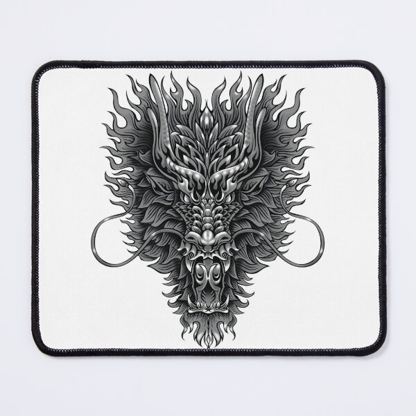 Item preview, Grey Asian Dragon Tattoo Design with Intricate Details designed and sold by laxxers.