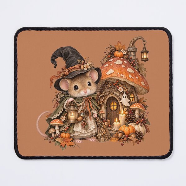 Item preview, Premium Cottagecore Mushroom Cottage Mouse Art – Vintage Halloween Print designed and sold by MagicMakerPh.