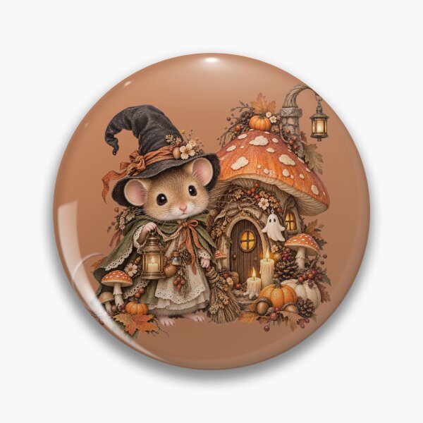 Item preview, Premium Cottagecore Mushroom Cottage Mouse Art – Vintage Halloween Print designed and sold by MagicMakerPh.