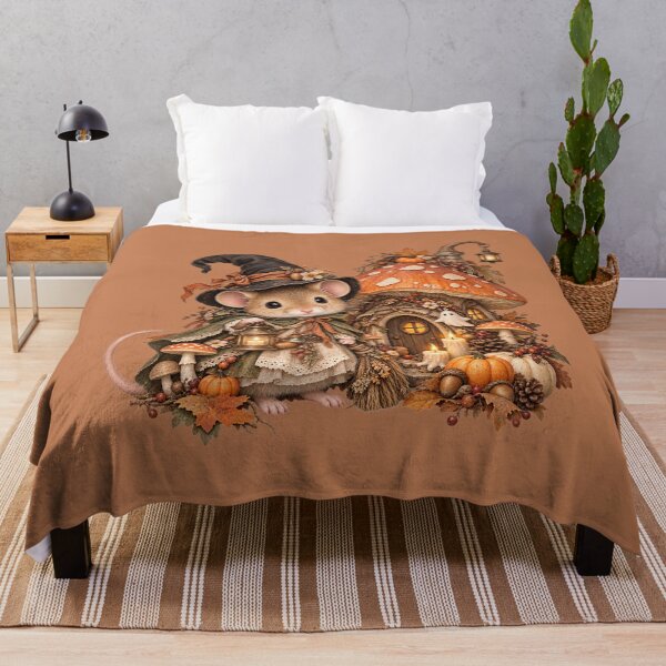 Item preview, Premium Cottagecore Mushroom Cottage Mouse Art – Vintage Halloween Print designed and sold by MagicMakerPh.