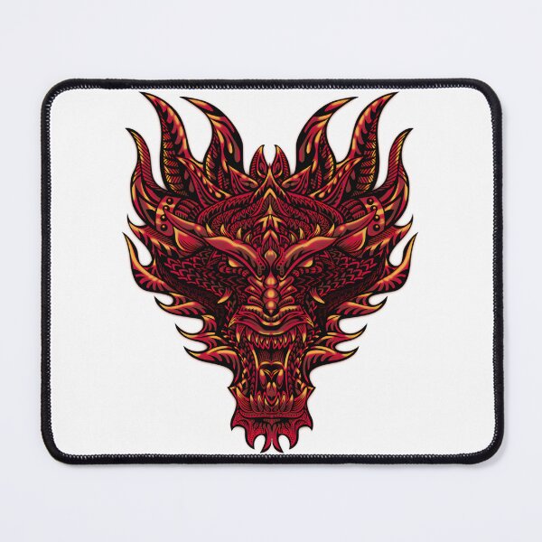 Item preview, Western Red Dragon Fantasy Art Illustration with Fiery Wings and Majestic Pose designed and sold by laxxers.