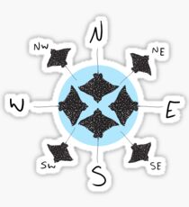 Eagle Ray Compass Sticker