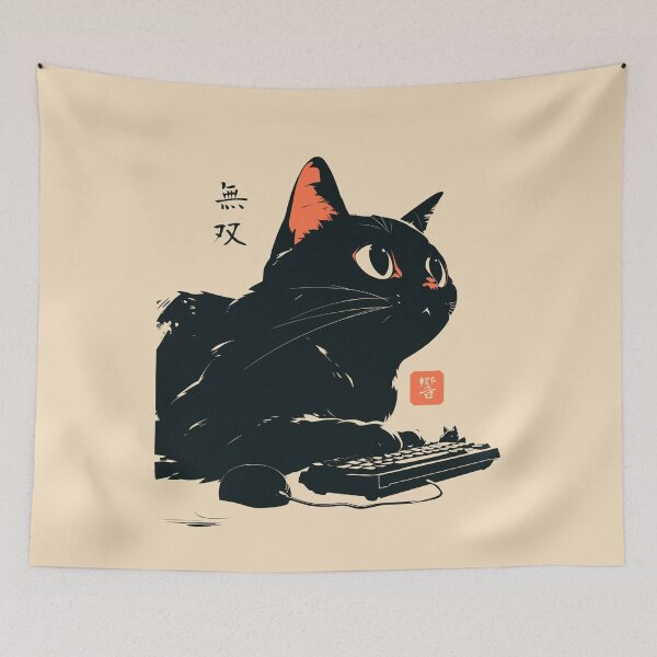 Item preview, Gamer Cat Keyboard Japanese Aesthetic designed and sold by mustbewhy.