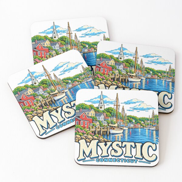 Item preview, Hand Drawn Mystic Connecticut Travel Souvenir Landmark Gift designed and sold by MichaeIRellov.