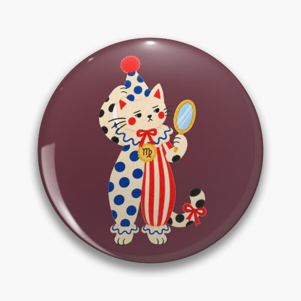 Item preview, Perfectionist Virgo Clown Cat. Cute Zodiac Kitty. Clowncore. designed and sold by CoCoArt-Ua.