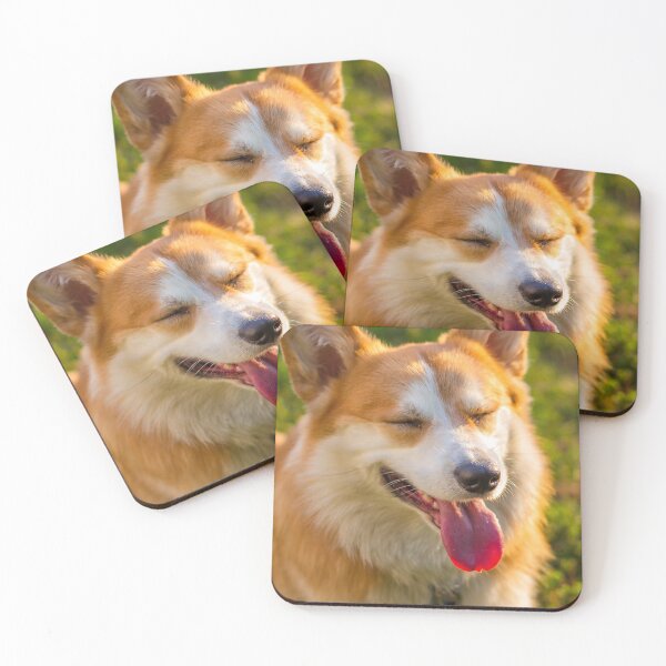 Item preview, Smiling Welsh Corgi Closed Eyes Close Up designed and sold by VanGaldo.