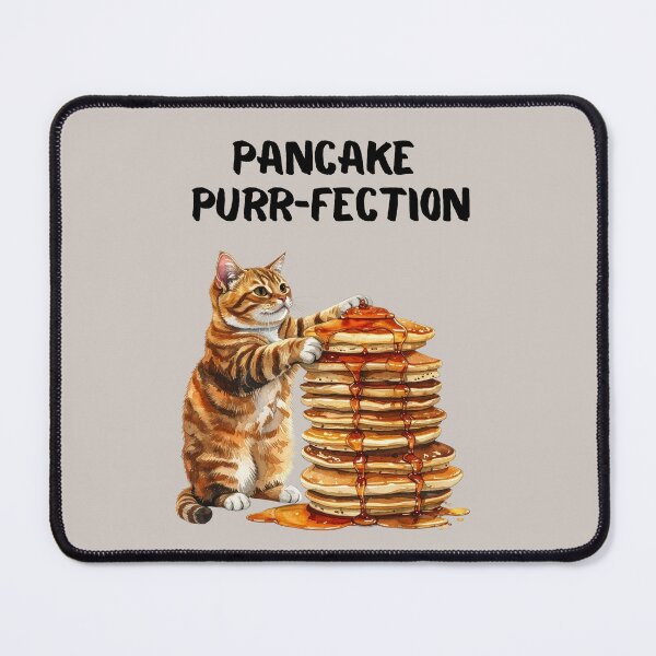 Item preview, Cute Orange Cat with Giant Pancake Stack – Funny Kitchen Art designed and sold by EVESTUDIOART.