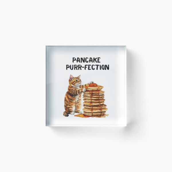 Item preview, Cute Orange Cat with Giant Pancake Stack – Funny Kitchen Art designed and sold by EVESTUDIOART.