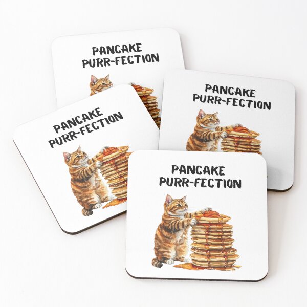 Item preview, Cute Orange Cat with Giant Pancake Stack – Funny Kitchen Art designed and sold by EVESTUDIOART.